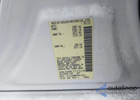 2013 Nissan Altima 3.5 Sl from USA, damaged, VIN 1N4BL3AP6DC277579